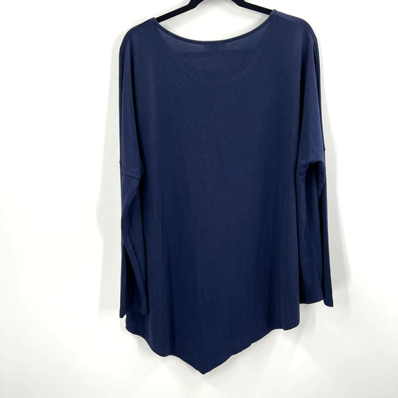 Umgee NWT Handkerchief Hem Blouse Long Sleeve Scoop Neck Women's Medium NEW - Picture 2 of 8